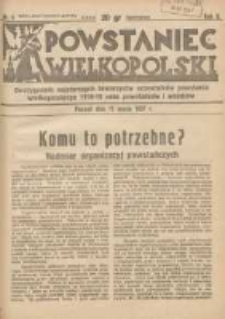 Powstaniec Wielkopolski: dwutygodnik najstarszych towarzystw uczestników powstania wielkopolskiego 1918-19 oraz powstańców i wojaków R.2 1937.03.15 Nr6