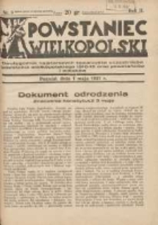 Powstaniec Wielkopolski: dwutygodnik najstarszych towarzystw uczestników powstania wielkopolskiego 1918-19 oraz powstańców i wojaków R.2 1937.05.01 Nr9
