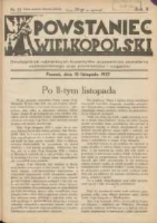 Powstaniec Wielkopolski: dwutygodnik najstarszych towarzystw uczestników powstania wielkopolskiego 1918-19 oraz powstańców i wojaków 1937.11.15 R.2 Nr22