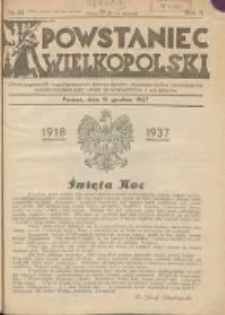 Powstaniec Wielkopolski: dwutygodnik najstarszych towarzystw uczestników powstania wielkopolskiego 1918-19 oraz powstańców i wojaków 1937.12.15 R.2 Nr24