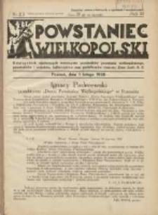 Powstaniec Wielkopolski: dwutygodnik najstarszych towarzystw uczestników powstania wielkopolskiego,powstańców i wojaków,hallerczyków oraz podoficerów rezerwy Ziem Zach.R.P.1938.02.01 .R.3 Nr2/3