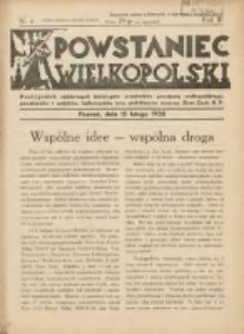 Powstaniec Wielkopolski: dwutygodnik najstarszych towarzystw uczestników powstania wielkopolskiego,powstańców i wojaków,hallerczyków oraz podoficerów rezerwy Ziem Zach.R.P.1938.02.15 R.3 Nr4