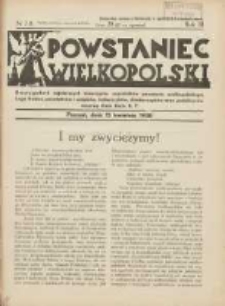 Powstaniec Wielkopolski: dwutygodnik najstarszych towarzystw uczestników powstania wielkopolskiego,powstańców i wojaków,hallerczyków oraz podoficerów rezerwy Ziem Zach.R.P.1938.04.15 R.3 Nr7/8