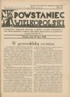 Powstaniec Wielkopolski: dwutygodnik najstarszych towarzystw uczestników powstania wielkopolskiego,powstańców i wojaków,hallerczyków oraz podoficerów rezerwy Ziem Zach.R.P.1938.07.15 R.3 Nr14