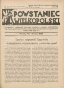 Powstaniec Wielkopolski: dwutygodnik najstarszych towarzystw uczestników powstania wielkopolskiego,powstańców i wojaków,hallerczyków oraz podoficerów rezerwy Ziem Zach.R.P.1938.08.01 R.3 Nr15