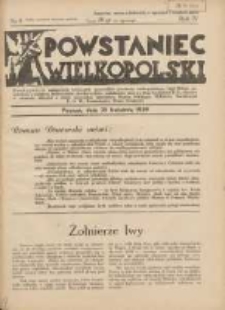 Powstaniec Wielkopolski: dwutygodnik najstarszych towarzystw uczestników powstania wielkopo1lskiego,Legii Kobiet,powstańców i wojaków,hallerczyków,dowborczyków,podoficerów rezerwy Ziem Zach.R.P.,oficerów w rezerwie,oficerów w stanie spoczynku,ochotników Wojska Polskiego,PKUistów,Narodowych P.O.W.,Kombatantów Wojny Światowej 1939.04.25 R.4 Nr8
