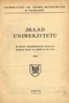 Uniwersytet im. Adama Mickiewicza w Poznaniu: skład Uniwersytetu w roku akademickim 1955/56 według stanu na dzień 31.12.1955