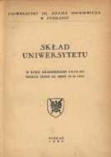 Uniwersytet im. Adama Mickiewicza w Poznaniu: skład Uniwersytetu w roku akademickim 1958/60 wedlug stanu na dzień 30. XII. 1959