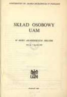 Uniwersytet im. Adama Mickiewicza w Poznaniu: sklad osobowy UAM w roku akademickim 1985/1986: stan na 1 stycznia 1986