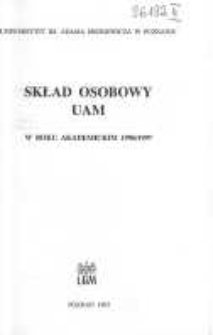 Uniwersytet im. Adama Mickiewicza w Poznaniu: sklad osobowy UAM w roku akademickim 1996/1997; sklad osobowy opracowano na podstawie danych osobowych na dzień 26 kwietnia 1997