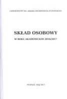 Uniwersytet im. Adama Mickiewicza w Poznaniu: sklad osobowy UAM w roku akademickim 2016/2017