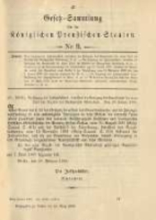 Gesetz-Sammlung f&uuml;r die K&ouml;niglichen Preussischen Staaten. 1900.03.14 No9