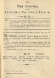 Gesetz-Sammlung f&uuml;r die K&ouml;niglichen Preussischen Staaten. 1900.04.17 No15