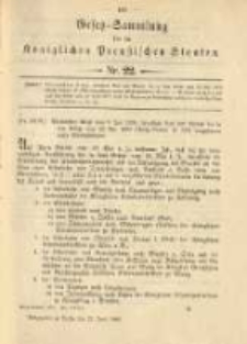 Gesetz-Sammlung für die Königlichen Preussischen Staaten. 1900.06.21 No22