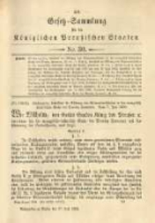 Gesetz-Sammlung f&uuml;r die K&ouml;niglichen Preussischen Staaten. 1900.07.27 No30