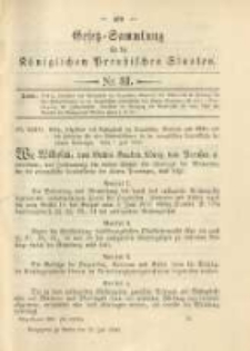 Gesetz-Sammlung f&uuml;r die K&ouml;niglichen Preussischen Staaten. 1900.07.28 No31
