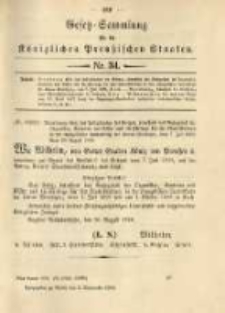 Gesetz-Sammlung f&uuml;r die K&ouml;niglichen Preussischen Staaten. 1900.09.03 No34