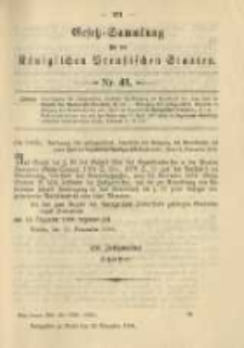Gesetz-Sammlung f&uuml;r die K&ouml;niglichen Preussischen Staaten. 1900.11.28 No41