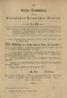 Gesetz-Sammlung für die Königlichen Preussischen Staaten. 1900.12.27 No43