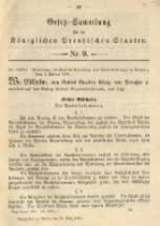 Gesetz-Sammlung f&uuml;r die K&ouml;niglichen Preussischen Staaten. 1901.03.26 No9