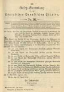 Gesetz-Sammlung für die Königlichen Preussischen Staaten. 1901.04.30 No16