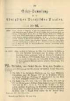 Gesetz-Sammlung für die Königlichen Preussischen Staaten. 1901.06.28 No21
