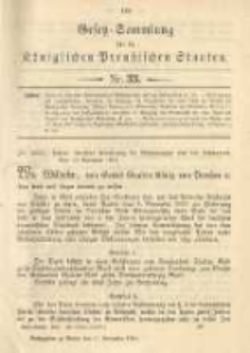 Gesetz-Sammlung f&uuml;r die K&ouml;niglichen Preussischen Staaten. 1901.11.11 No33