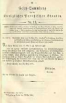 Gesetz-Sammlung f&uuml;r die K&ouml;niglichen Preussischen Staaten. 1904.05.27 No11