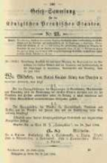Gesetz-Sammlung für die Königlichen Preussischen Staaten. 1904.07.22 No21