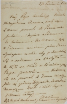 List Elżbiety z Działyńskich Czartoryskiej do Tytusa Działyńskiego, 09.01.