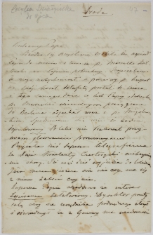 List Cecylii Działyńskiej do Tytusa Działyńskiego, b. d.