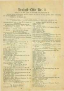 Militair-Wochenblatt Verlust Liste. 1870 Nr.1