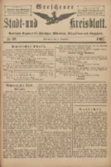 Wreschener Stadt und Kreisblatt: amtlicher Anzeiger für Wreschen, Miloslaw, Strzalkowo und Umgegend 1902.12.03 Nr98