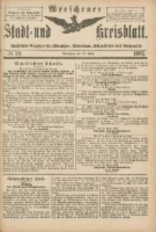Wreschener Stadt und Kreisblatt: amtlicher Anzeiger für Wreschen, Miloslaw, Strzalkowo und Umgegend 1902.04.23 Nr33