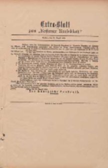 Kostener Kreisblatt: amtliches Ver&ouml;ffentlichungsblatt f&uuml;r den Kreis Kosten 1899.08.31 Extra Blatt