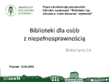 Biblioteki dla osób z niepełnosprawnością