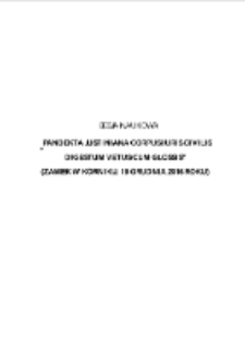 Sesja naukowa "Pandekta Justiniana Corpus Iuris Civilis Digestum Vetus Cum Glossis" (Zamek w Kórniku, 19 grudnia 2016 roku). Pamiętnik Biblioteki Kórnickiej. Z.34.