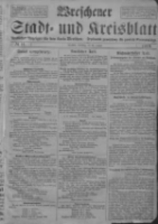 Wreschener Stadt und Kreisblatt: amtlicher Anzeiger für den Kreis Wreschen; Orędownik powiatowy dla powiatu Wrzesińskiego 1919.01.28 Nr11