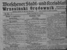 Wreschener Stadt und Kreisblatt; Wrzesiński Orędownik miejski i powiatowy: amtlicher Anzeiger für den Kreis Wreschen; organ urzędowy na powiat wrzesiński 1919.02.06 Nr15