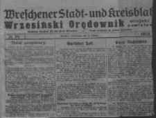 Wreschener Stadt und Kreisblatt; Wrzesiński Orędownik miejski i powiatowy: amtlicher Anzeiger für den Kreis Wreschen; organ urzędowy na powiat wrzesiński 1919.02.13 Nr18