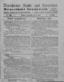 Wreschener Stadt und Kreisblatt; Wrzesiński Orędownik miejski i powiatowy: amtlicher Anzeiger für den Kreis Wreschen; organ urzędowy na powiat wrzesiński 1919.03.20 Nr33