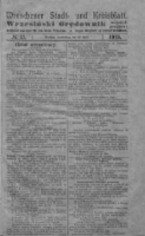 Wreschener Stadt und Kreisblatt; Wrzesiński Orędownik miejski i powiatowy: amtlicher Anzeiger für den Kreis Wreschen; organ urzędowy na powiat wrzesiński 1919.04.24 Nr47