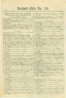 Militair-Wochenblatt Verlust Liste. 1870 Nr.34