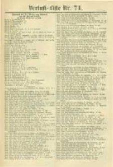 Militair-Wochenblatt Verlust Liste. 1870 Nr.71