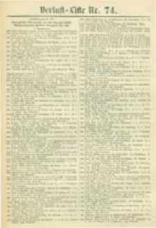Militair-Wochenblatt Verlust Liste. 1870 Nr.74