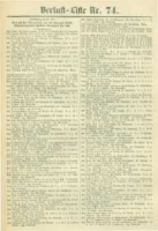 Militair-Wochenblatt Verlust Liste. 1870 Nr.74