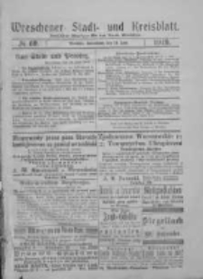 Wreschener Stadt und Kreisblatt: amtlicher Anzeiger für den Kreis Wreschen 1919.06.14 Nr69