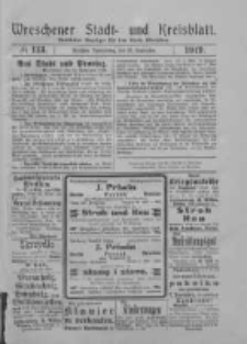 Wreschener Stadt und Kreisblatt: amtlicher Anzeiger für den Kreis Wreschen 1919.09.25 Nr113