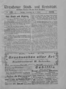 Wreschener Stadt und Kreisblatt: amtlicher Anzeiger für den Kreis Wreschen 1919.10.16 Nr122