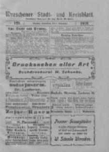 Wreschener Stadt und Kreisblatt: amtlicher Anzeiger für den Kreis Wreschen 1919.11.01 Nr129